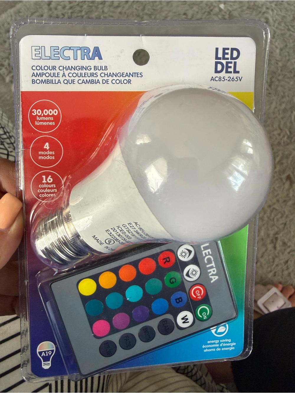 Electra Colour-Changing LED Bulb with Remote - White